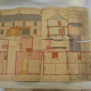 An architectural drawing before conservation