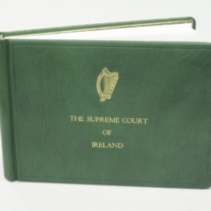 Visitors book in green Nigerian goat skin with gold print