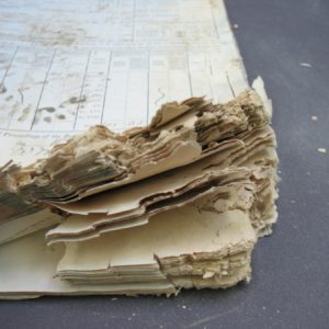 Mould damaged Poor Law Minute Book