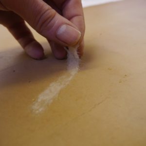 Consolidating cracks with Japanes tissue paper